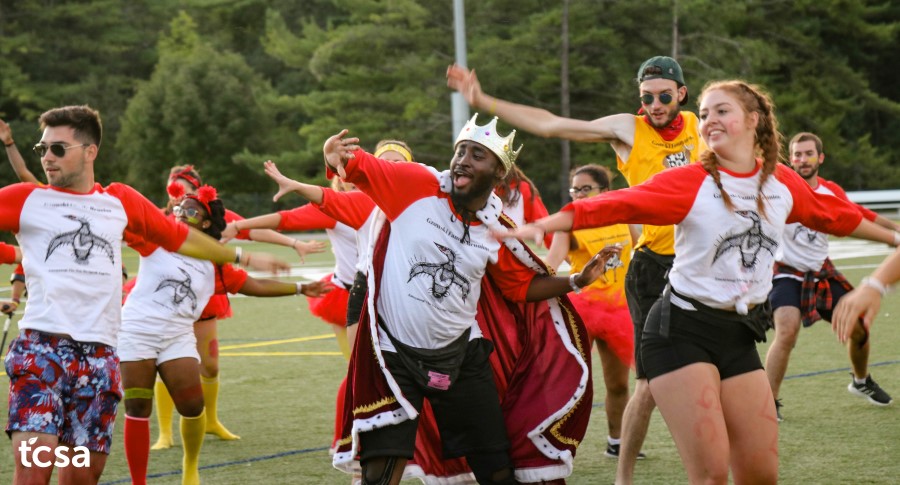 Image of students celebrating outside Gzowski College