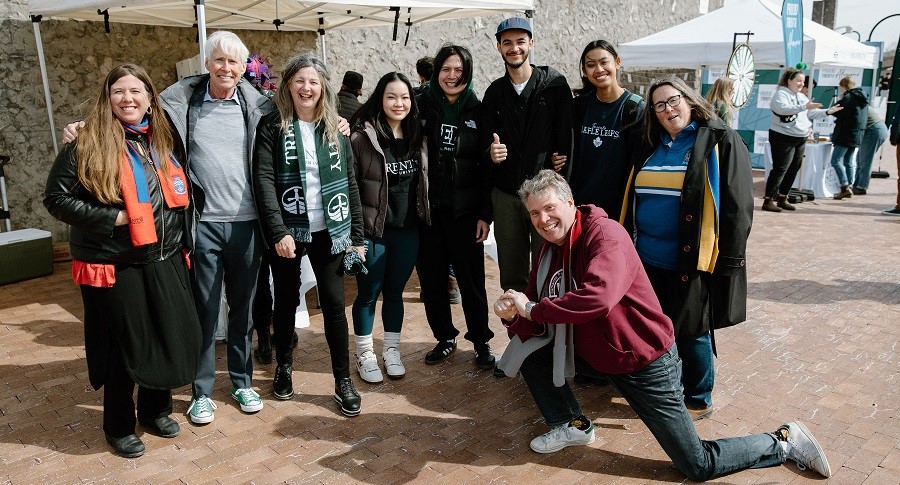 Image of group of Trent University affiliates celebrating Trent Day 2023