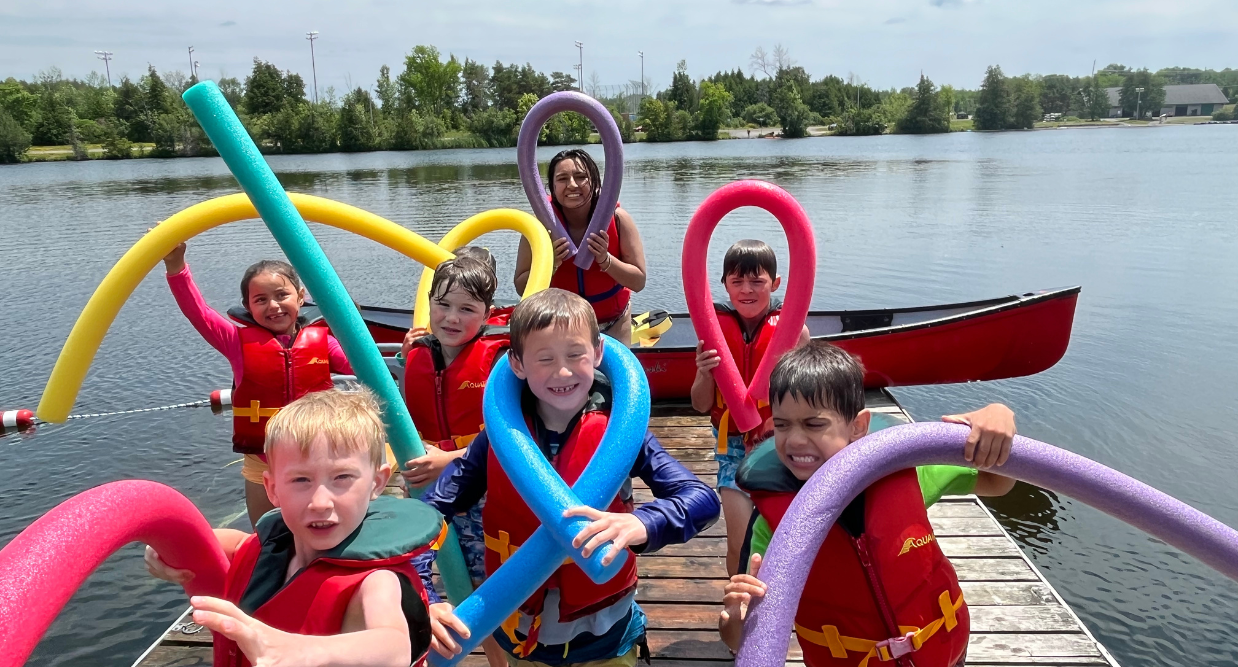 Kids with the noodle floats