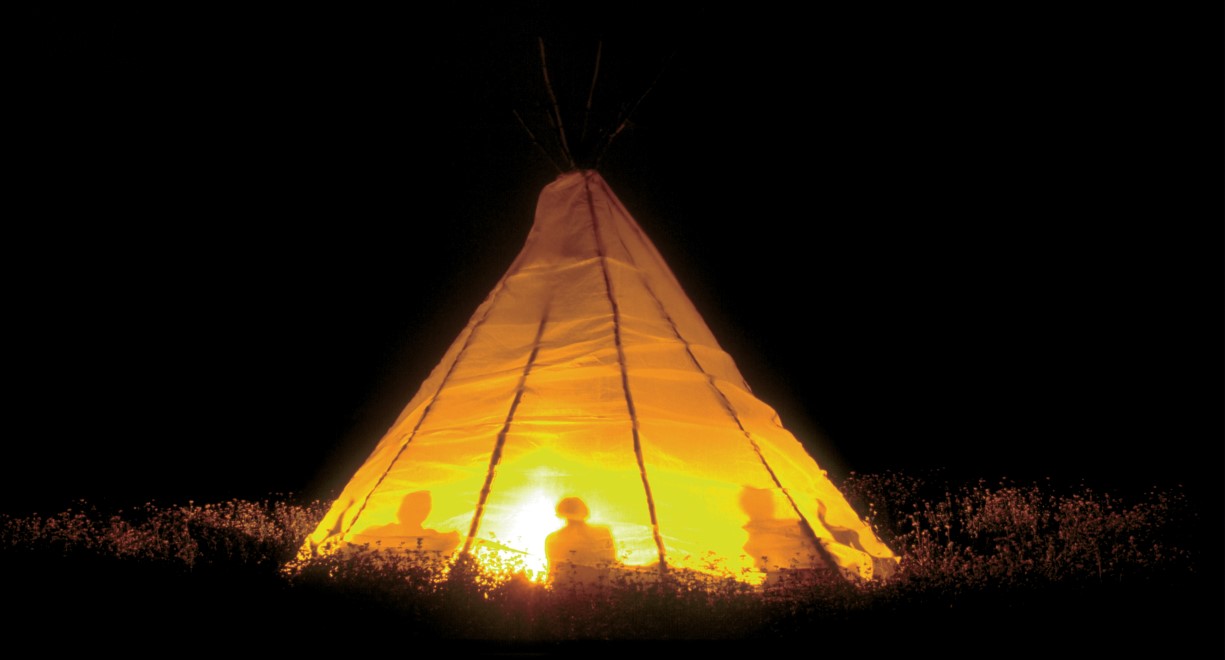 Teepee at night
